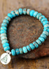 Boho Bracelet, Stretchy Bracelet, 10MM Brown Imperial Japser Lotus